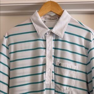 Criquet Polo with Blue Stripes - designed in Austin, TX - sz Large